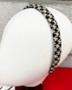 하운드 체크 머리띠 헤어밴드