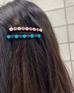 플라스틱 큐빅 꽃 머리핀