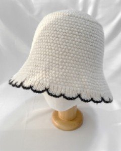 밑단 니트 벙거지 모자