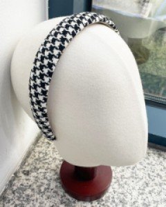 하운드 체크 3cm 머리띠 헤어밴드