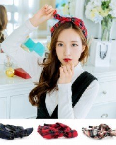 [레나크리스] 체크리본머리띠