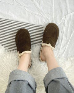 만수르 스웨이드 소가죽 퍼 블로퍼 단화