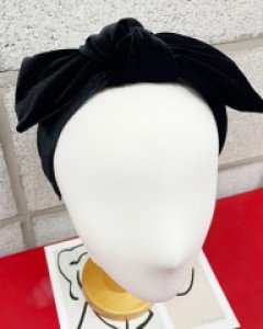 빅 리본 벨벳 머리띠 헤어밴드