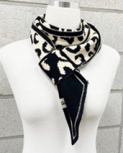 니트 호피 고리 머플러 목도리