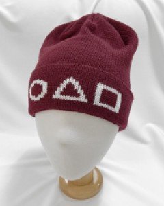 도형 컬러 니트 오징어 게임 비니