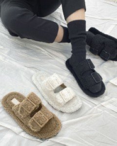 버클 뽀글이 겨울 슬리퍼