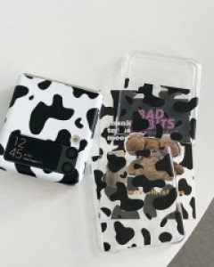 겔럭시 Z플립3 케이스 지브라 투명 하드 케이스