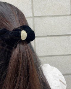 큐빅장식 벨벳 곱창밴드 머리끈