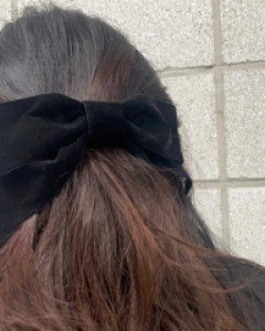 큐빅 콕콕 벨벳 김나영 리본핀 헤어핀