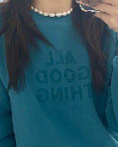 맨투맨에 진주 김나영 목걸이 초커