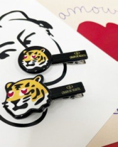 아즈나브르 큐티 호랑이 얼굴 집게핀 헤어핀