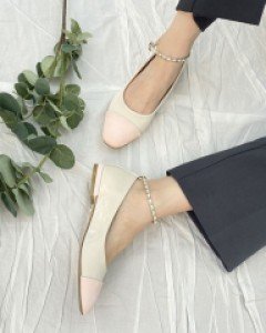 발목 체인 스트랩 샤샤 플랫 구두