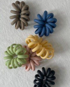 머리자국 안남는 고무줄 스프링 머리끈 무광