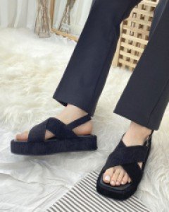컬러 꼬임 골덴 가보시 샌들