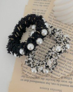 트위드 진주 곱창 머리끈 헤어끈