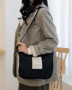 레터링 끈 사각 남녀공용 크로스 캐주얼 백