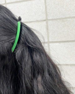 프랑스핀 블루 그린 얇은 미니 바나나핀 헤어핀