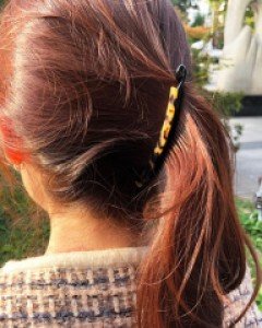 프랑스핀 마블 호피 얇은 미니 바나나핀 헤어핀