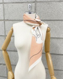 스케치 얼굴 사각 스카프