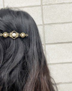 엔틱 진주 집게핀