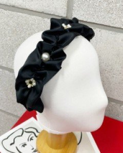 주름 큐빅 장식 홍현희 머리띠