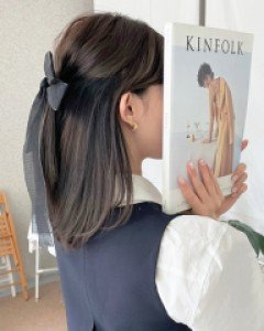 하늘하늘 쉬폰 롱 웨딩 리본핀