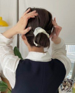 오간자 믹스 곱창밴드 머리끈