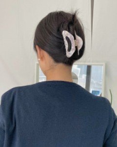 프랑스핀 반달 마블 올림머리 집게핀