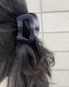 무광 호피 반묶음 집게핀 헤어핀