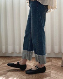 마르 발가락 메리제인 플랫 구두