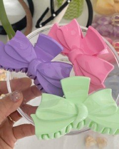 비비드 리본 올림머리 집게핀