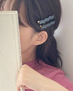 물결 김나영 집게핀 머리핀 세트