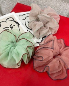 테두리 오간자 이엘 곱창밴드 머리끈 빅사이즈