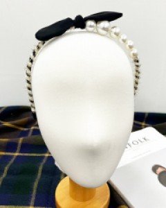 미우 진주 꼬임 진주 포인트 머리띠 헤어밴드