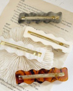 셀룰로오스 옆머리 호피 집게핀