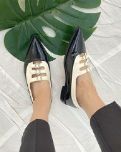 앞코 뾰족 큐빅 3줄 메리제인