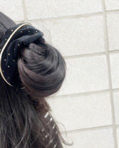 빅사이즈 펄 벨벳 곱창밴드 스크런치