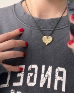 골드 실버하트 끈 목걸이