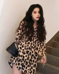 베이직 호피 블라우스