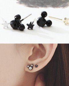 [디즈니정품] 미키큐빅귀걸이