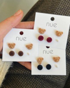 곰돌이 세트 귀걸이