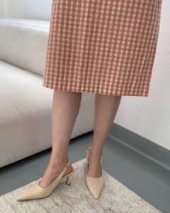 스웨이드 8cm 굽 기본 호피 슬링백 9color