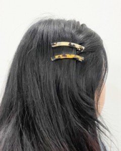 프랑스핀 미니 호피 집게핀 헤어핀