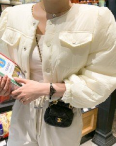 벌룬 숏 미니 크롭 패딩