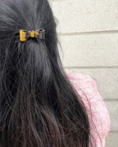 프랑스핀 미니 리본 호피 머리끈 고무줄 헤어끈