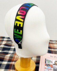 레인보우 LOVE 레터링 머리띠 헤어밴드