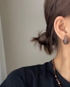 마블 아크릴 반 링 귀걸이