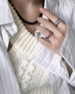 꼬임 볼드 반지 비즈 반지 세트