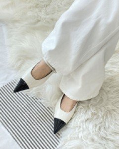 앞코 뾰족 에나멜 호피 메리제인 플랫 구두