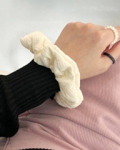 패딩 곱창밴드 스크런치
